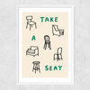 Take A Seat Narrow White Frame