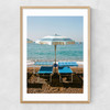 Positano Beach IV Narrow Oak Frame