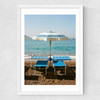 Positano Beach IV Medium White Frame