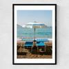 Positano Beach IV Narrow Black Frame