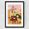Cosy Cottage Medium Black Frame