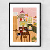 Cosy Cottage Narrow Black Frame