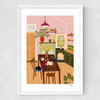 Cosy Cottage Medium White Frame