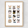 Cats In Bowties Medium Oak Frame