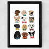 Dogs In Bowties Wide Black Frame