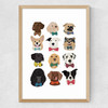 Dogs In Bowties Medium Oak Frame
