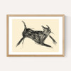 Black Cat In Motion Medium Oak Frame