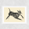 Black Cat In Motion Narrow White Frame
