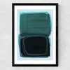 Teal Shapes I Medium Black Frame