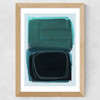 Teal Shapes I Wide Oak Frame