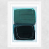 Teal Shapes I Wide White Frame