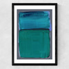 Teal Shapes II Medium Black Frame