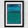Teal Shapes II Wide Black Frame