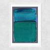 Teal Shapes II Narrow White Frame