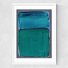 Teal Shapes II Medium White Frame