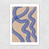 Blue Minimal Line Unframed Print