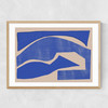 Blue Geometric Shape Narrow Oak Frame