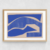 Blue Geometric Shape Medium Oak Frame