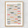 Floating Stripes Medium Oak Frame