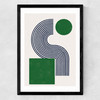 Modern Green Objects No.10 Medium Black Frame