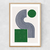 Modern Green Objects No.10 Narrow Oak Frame