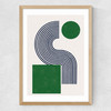 Modern Green Objects No.10 Medium Oak Frame