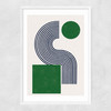 Modern Green Objects No.10 Narrow White Frame