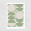 Geometrics In Green Narrow White Frame