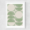 Geometrics In Green Medium White Frame