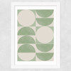 Geometrics In Green Wide White Frame