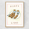 Dippy Eggs Narrow Oak Frame