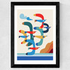 Mid-Century Seagulls Wide Black Frame