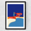 Pool with Water Slide Medium Black Frame