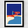 Pool with Water Slide Wide Black Frame
