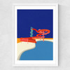 Pool with Water Slide Medium White Frame