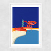 Pool with Water Slide Narrow White Frame