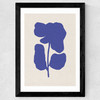 Abstract Blue Flower Wide Black Frame