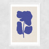 Abstract Blue Flower Narrow White Frame