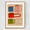 4 Cups Of Coffee Medium Oak Frame
