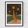 Night Time Dog Narrow Black Frame
