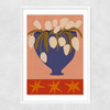 Blue Vase, White Flowers Narrow White Frame