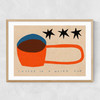 Coffee In A Weird Cup Narrow Oak Frame