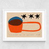 Coffee In A Weird Cup Medium White Frame