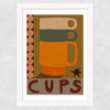 Cups Wide White Frame
