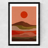 Red Sun Medium Black Frame