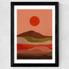 Red Sun Wide Black Frame