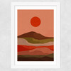 Red Sun Wide White Frame