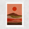 Red Sun Narrow White Frame
