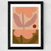 Two Pink Flowers Wide Black Frame