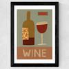 Mid-Century Wine Wide Black Frame